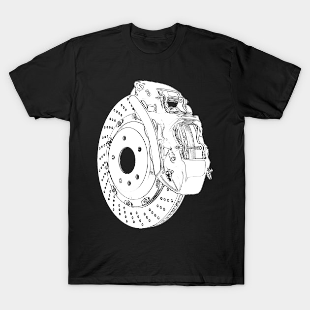 Brake Disc Wireframe T-Shirt by SynchroDesign